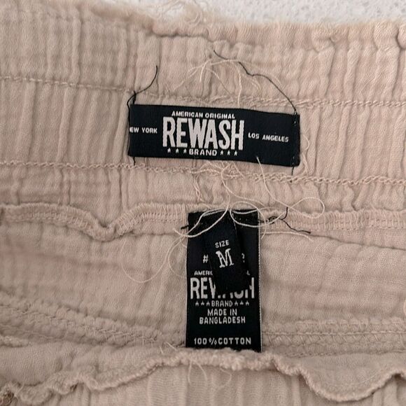 NWOT Rewash Distressed Beige High Rise Shorts Raw Hem Distressed Relaxed Cotton - Picture 8 of 11